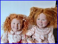 Götz doll pair of Anne Mitrani, Capucine and Myrtille, Red Head Sisters