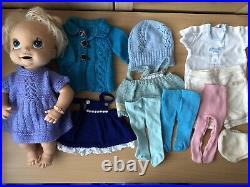 HASBRO 2006 Baby Alive Interactive Doll Soft Face Cup Spoon Bowl Diaper Food Lot