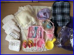 HASBRO 2006 Baby Alive Interactive Doll Soft Face Cup Spoon Bowl Diaper Food Lot