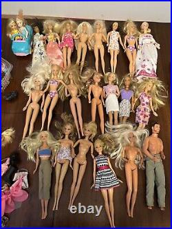 HUGE Barbie Lot 63 Dolls Vintage-Modern TONS OF ACCESSORIES Clothes Shoes & More