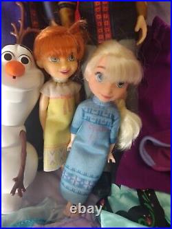 HUGE Disney Frozen Elsa Anna Olaf Kristoff 10 Dolls Collection And More Nokk