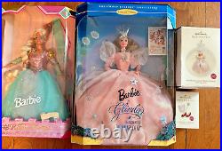 Hallmark Ornament & Barbie LOT Glinda the Good Witch Arrive 14901 Rapunzel 13016