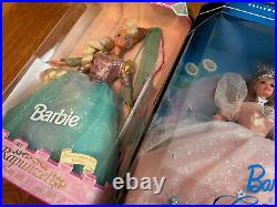 Hallmark Ornament & Barbie LOT Glinda the Good Witch Arrive 14901 Rapunzel 13016