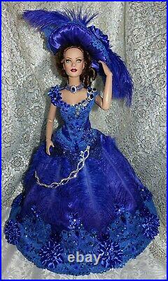 Handmade DRESS for 16 Franklin Mint Vinyl / TONNER Doll Royal Blue Gown NO doll