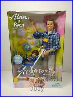 Happy Family Alan & Ryan Dad and son 2002 NRFB 56710 Mattel with Sporty Stroller