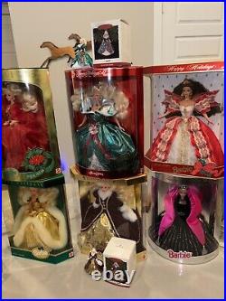 Happy Holidays Barbie Doll Collector 1988-2000 & 6 Matching &ornaments