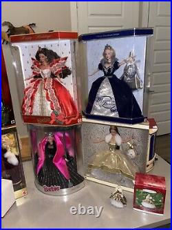 Happy Holidays Barbie Doll Collector 1988-2000 & 6 Matching &ornaments