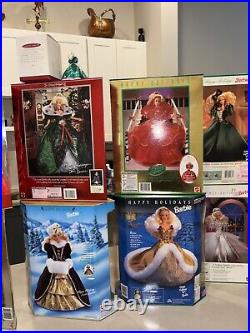 Happy Holidays Barbie Doll Collector 1988-2000 & 6 Matching &ornaments
