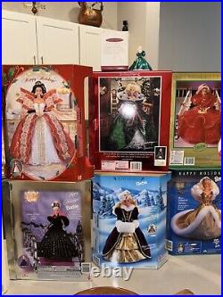 Happy Holidays Barbie Doll Collector 1988-2000 & 6 Matching &ornaments