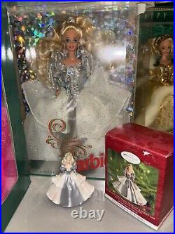 Happy Holidays Barbie Doll Collector 1988-2000 & 6 Matching &ornaments