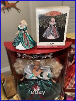 Happy Holidays Barbie Doll Collector 1988-2000 & 6 Matching &ornaments