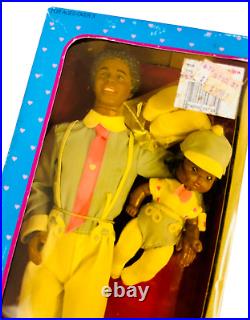 Heart Family Dolls Black AA Lot of 2 Mom Dad Baby Original Box Vintage 1984 NRFB