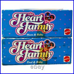 Heart Family Dolls Black AA Lot of 2 Mom Dad Baby Original Box Vintage 1984 NRFB