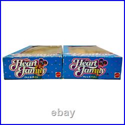 Heart Family Dolls Black AA Lot of 2 Mom Dad Baby Original Box Vintage 1984 NRFB