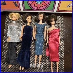 Huge Vintage Barbie Francie Casey Midge 4 Dolls, Many Clothes And Case Read