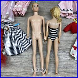 Huge Vintage Barbie Ken Lot 1960s #4 With Closet Clothes Pamphlets Accessories