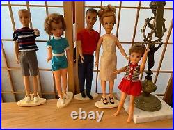 IDEAL TAMMY DOLLS Family LOT 5 Dolls Mom, Tammy, Ted &Pepper Labeled Outfits
