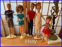 IDEAL TAMMY DOLLS Family LOT 5 Dolls Mom, Tammy, Ted &Pepper Labeled Outfits