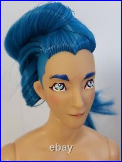 INDIE ART FASHION DOLL BY JOEY VERSAW GUM Blue Hair A Little Head Male Doll MINT