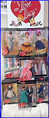 I LOVE LUCY Collector Series Doll Lot (9) With Metal Wall Decor-NIB & NIOB