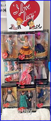 I LOVE LUCY Collector Series Doll Lot (9) With Metal Wall Decor-NIB & NIOB