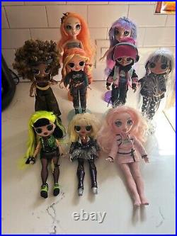 LOL OMG (6)/Rainbow High(3) Dolls Lot + Tons Of Accessories 2 Electronic Pieces