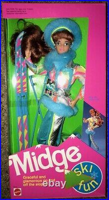 LOT-'90 Winter Fun Barbie,'91 Ski Fun Barbie,'91 Ski Fun Midge brand new