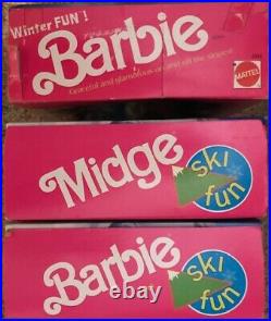 LOT-'90 Winter Fun Barbie,'91 Ski Fun Barbie,'91 Ski Fun Midge brand new