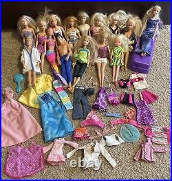 LOT Barbies Mattel Fashion Blonde Dolls Vintage With Clothes + Paradise Kid