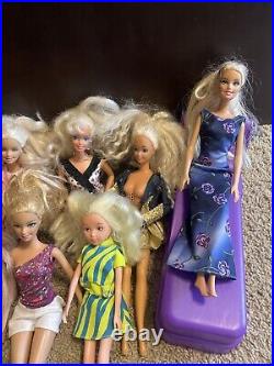 LOT Barbies Mattel Fashion Blonde Dolls Vintage With Clothes + Paradise Kid
