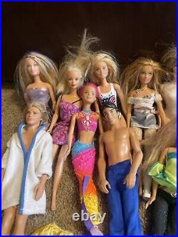 LOT Barbies Mattel Fashion Blonde Dolls Vintage With Clothes + Paradise Kid