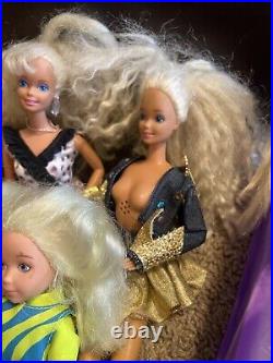 LOT Barbies Mattel Fashion Blonde Dolls Vintage With Clothes + Paradise Kid