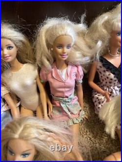LOT Barbies Mattel Fashion Blonde Dolls Vintage With Clothes + Paradise Kid