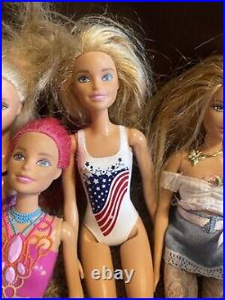 LOT Barbies Mattel Fashion Blonde Dolls Vintage With Clothes + Paradise Kid