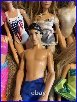 LOT Barbies Mattel Fashion Blonde Dolls Vintage With Clothes + Paradise Kid