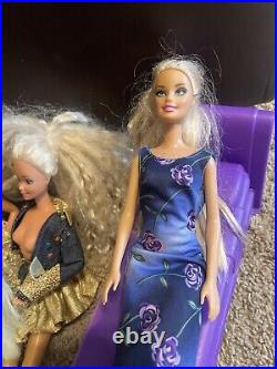 LOT Barbies Mattel Fashion Blonde Dolls Vintage With Clothes + Paradise Kid
