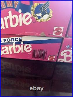 LOT- Mattel Special Edition Air Force, Army, Navy Barbies, brand new, NRFB