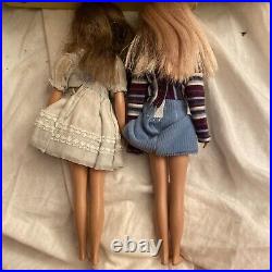 LOT OF 2 Vintage 1960's Skipper Barbie Dolls Withcase & Clothing TLC