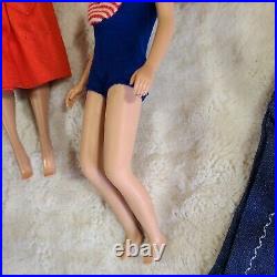 LOT Vtg 1960's Mattel BARBIE Ponytail #4 & Skipper Doll with Original Outfits +Ken