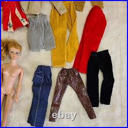 LOT Vtg 1960's Mattel BARBIE Ponytail #4 & Skipper Doll with Original Outfits +Ken