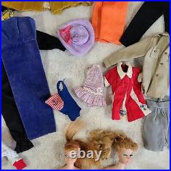 LOT Vtg 1960's Mattel BARBIE Ponytail #4 & Skipper Doll with Original Outfits +Ken