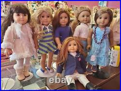 Large Lot Of 6 American Girl Dolls