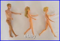 Large Lot Vintage 1960s Barbie & Ken Dolls with Clothes, Accessories, Case