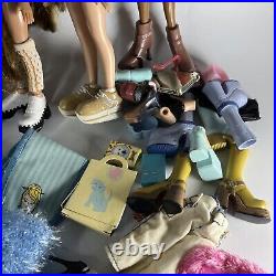 Large Vintage BRATZ Lot 8 Dolls Case Dolls Clothes Shoes Accessories MGA
