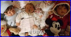 Lee Middleton Doll Lot. 6 Vinyl Dolls + 2 Stuffies