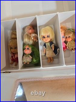 Liddle Kiddle Collectors Case & 12 Kiddles. Pretty Little Tiny Dolls. Qld Aust