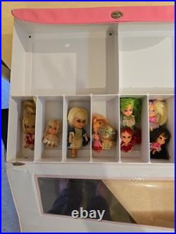Liddle Kiddle Collectors Case & 12 Kiddles. Pretty Little Tiny Dolls. Qld Aust