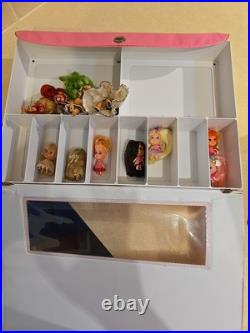 Liddle Kiddle Collectors Case & 12 Kiddles. Pretty Little Tiny Dolls. Qld Aust