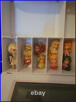 Liddle Kiddle Collectors Case & 12 Kiddles. Pretty Little Tiny Dolls. Qld Aust