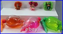 Liddle Kiddle Tutti Fruity, Frosty Mint, and Orange Ice dolls and Kones